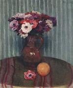 Felix Vallotton Still life with Anemones and Orange oil painting on canvas